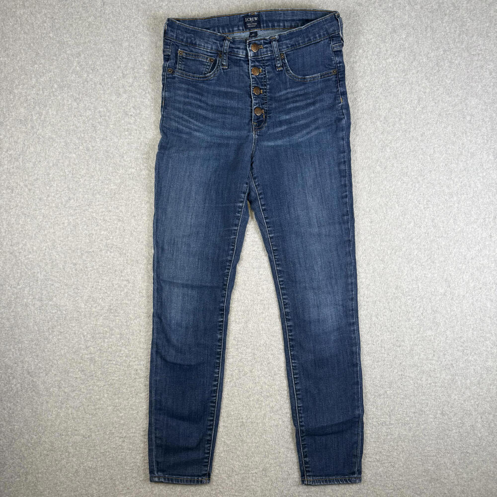 J. Crew Women's Size 29 High Rise Skinny Medium Wash Button Fly Jeans